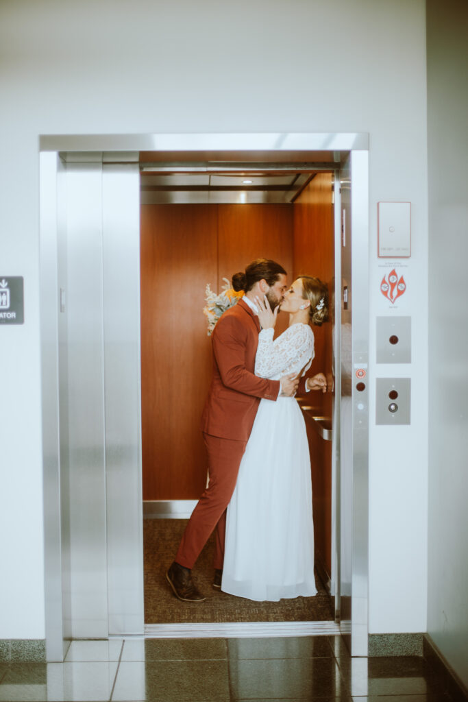 Wisconsin elopement photography at Outagamie County Courthouse in Appleton, WI.