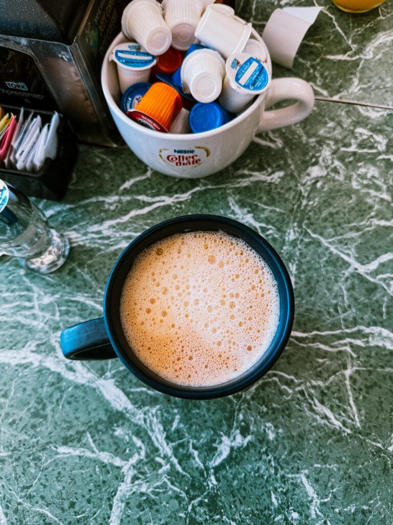 Currently drinking a caramel latte from Little Fat Gretchen's, a diner in downtown Waupaca, WI.